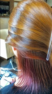 インナーカラー 赤 ピンク系 美容室 土浦市 りずむヘアデザイン