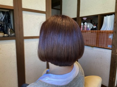 ショートボブ　丸みボブ　ボブ　グラデーションボブ　ヘアカラー　美容室　土浦市　りずむヘアデザイン