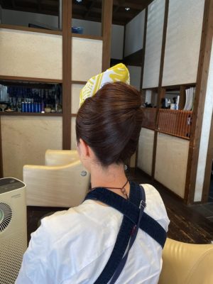 夜会巻き お祭りヘアメイク 真鍋の祭り お祭りヘアセット 土浦市 りずむヘアデザイン