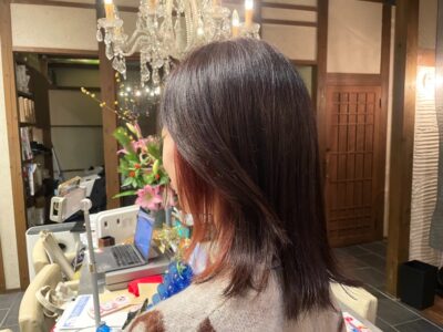 インナーカラー　イヤリングカラー　アルバージュ　カラーファンタジー107D　還元美養　りずむヘアデザイン　