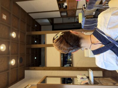 シニヨン　夜会巻き　お祭りヘアメイク　真鍋の祭り　お祭りヘアセット　土浦市　りずむヘアデザイン